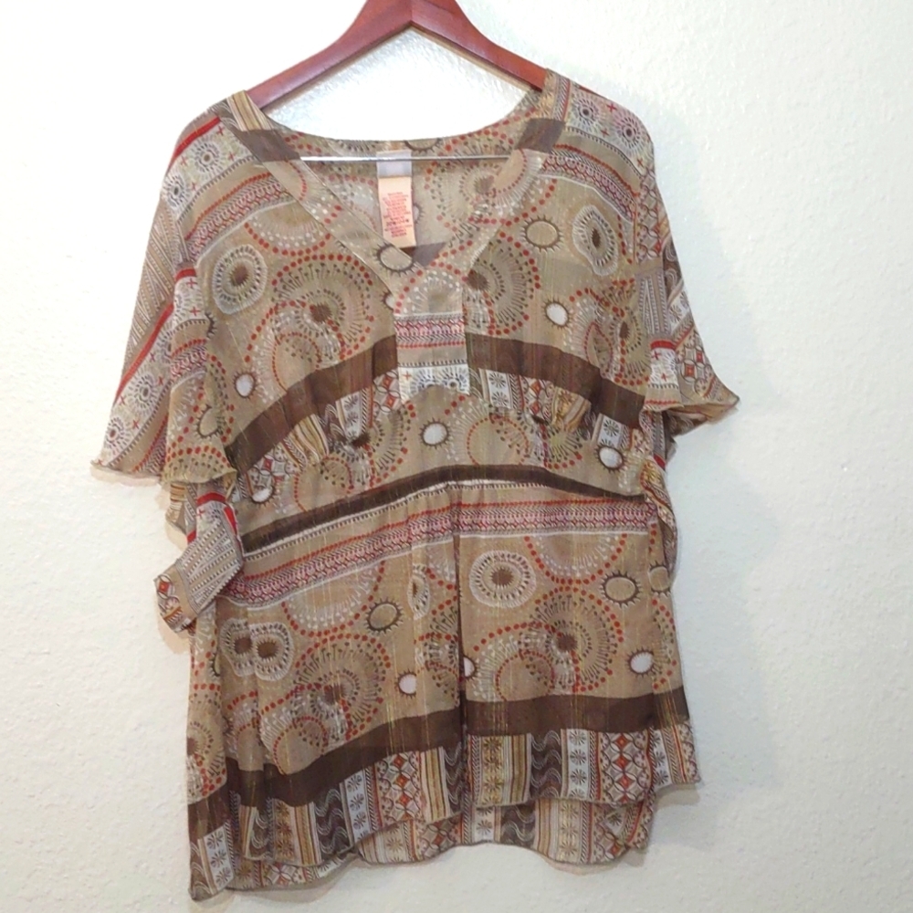 SLIGHTLY USED FADED GLORY WOMAN'S 22W 24W SHEER TOP